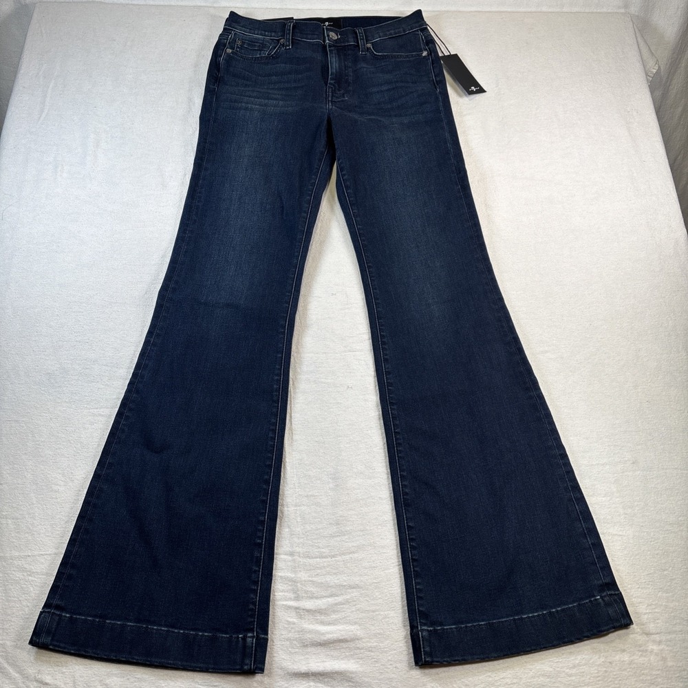 Seven for All Mankind Women's DOJO Blue Black Santiago Size 28 Jeans